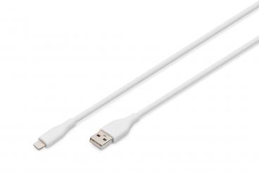 Lightning silicone connection cable, USB-A - Lightning 1m, white 