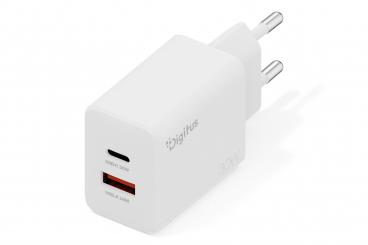 30W USB GaN Charger, 1x USB-C, 1x USB-A 