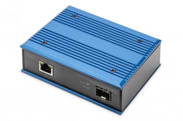 10/100/1000Base-TX (PoE) to 1000Base-FX Industrial Media Converter 