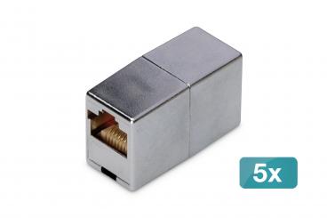 CAT 5e, Class D, RJ45 Modular Coupler - 5 pieces 