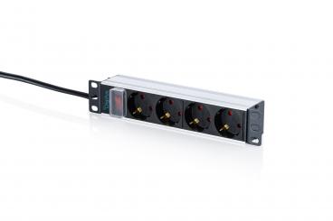10" power strip with aluminum profile, 4-outlet grounded power strip, with switch 