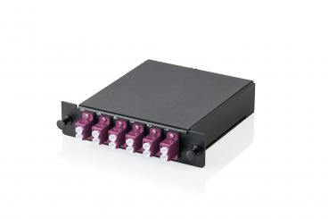 MPO cassette, multimode OM4, LC/DX, LC to MPO, for 3 cassette fields 