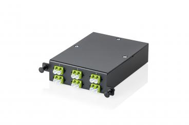 MPO cassette, multimode OM5, LC/DX, LC to MPO, for 4 cassette fields 