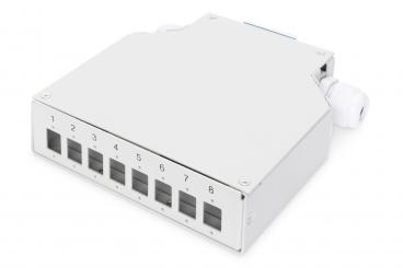 Din Rail Splice Box for 8 LC/DX couplers 